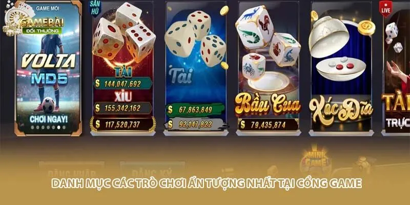 Danh mục các trò chơi ấn tượng nhất tại cổng game